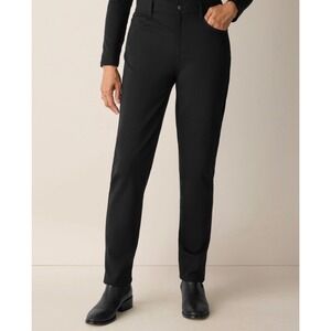 EILEEN FISHER Womens Size M Flex Ponte Slim Pants Black High Rise Ankle Stretch